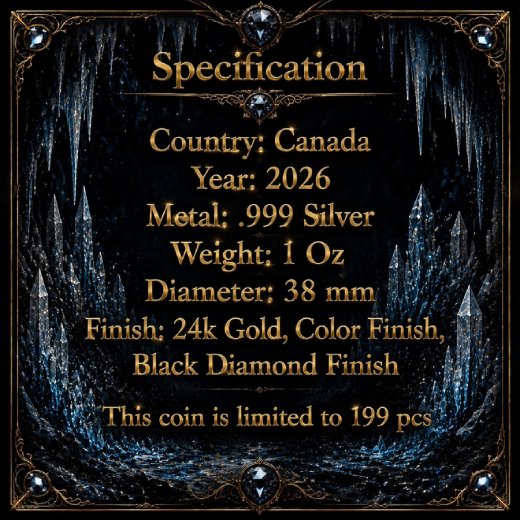 Azure Death Diamond Dust Maple Leaf 1 Oz Silver Coin - Image 4