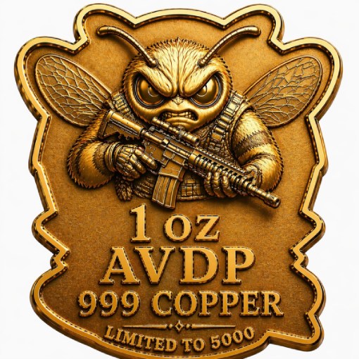 Bee Strapped Colorized 1 oz Copper Medal - Image 2
