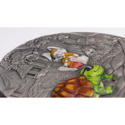 The Tortoise and the Hare 2 Oz UHR Silver Coin - Image 3