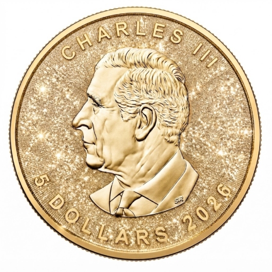 GOLDEN CHAMPAGNE 1 Oz Silver Maple Leaf - Image 2