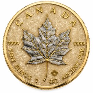 GOLDEN CHAMPAGNE 1 Oz Silver Maple Leaf