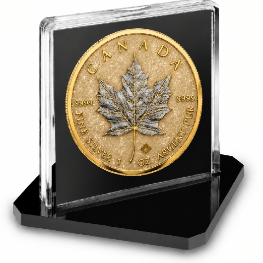 GOLDEN CHAMPAGNE 1 Oz Silver Maple Leaf - Image 3