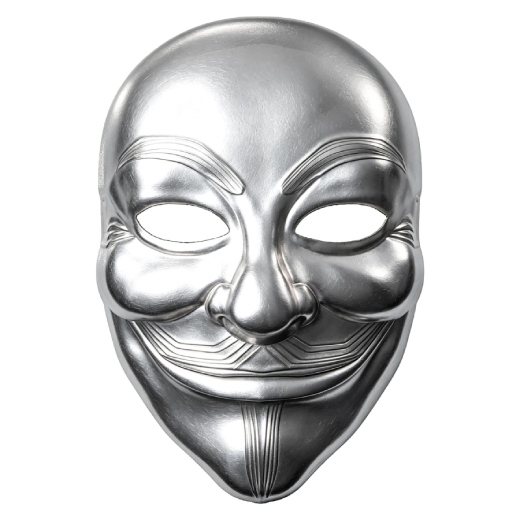 Guy Fawkes Mask Antique 2 oz .999 Silver Coin