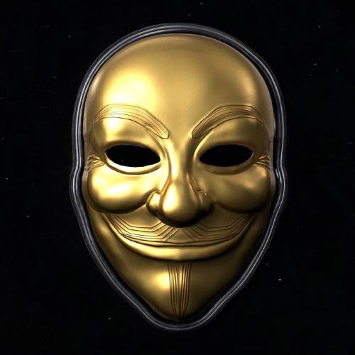 Guy Fawkes Mask Gold Gilded 2 oz .999 Silver Coin - Image 3