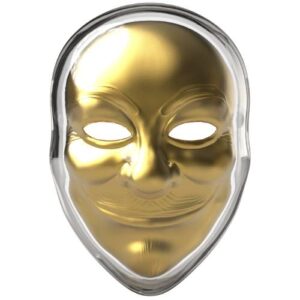 Guy Fawkes Mask Gold Gilded 2 oz .999 Silver Coin