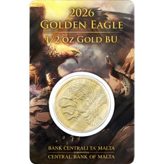 2026 Malta Golden Eagle 2.5 Euro 1/2 oz Gold BU - Image 3