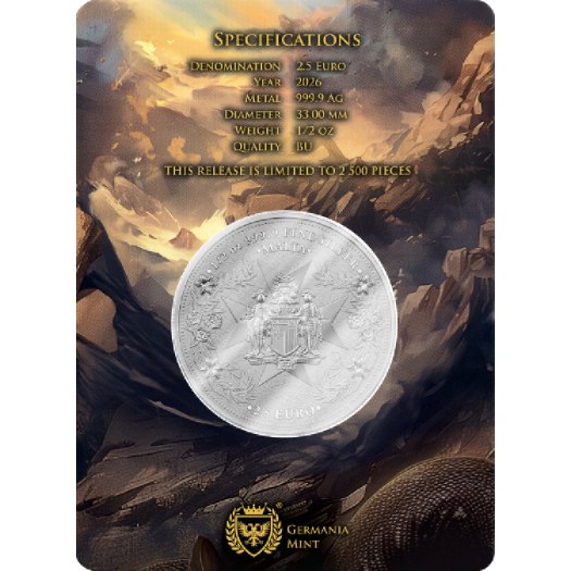 2026 Malta Golden Eagle 2.5 Euro 1/2 oz Silver BU - Image 4