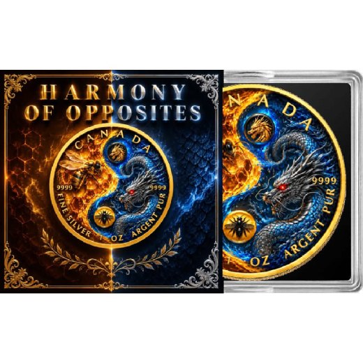 Harmony of Opposites 1 Oz Silver Maple Leaf - Image 4