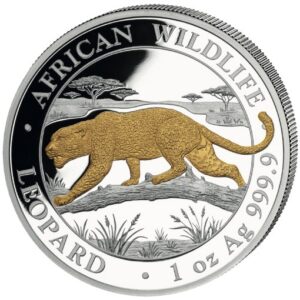 2026 African Wildlife Leopard Gilded 1 oz Silver Coin