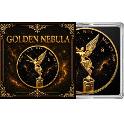 GOLDEN NEBULA 1 Oz Silver Diamond Dust Libertad - Image 3