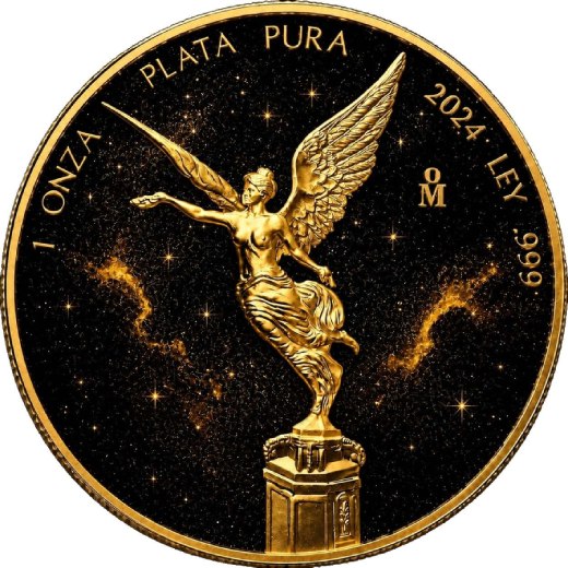 GOLDEN NEBULA 1 Oz Silver Diamond Dust Libertad
