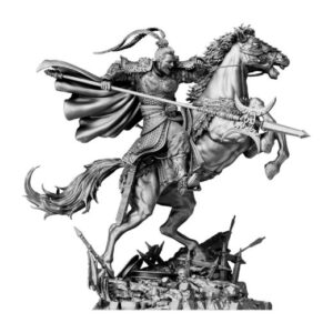 Lu BU & Red Hare 3KG Pure Silver Statue