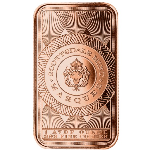 Marquee Peacock 1 Oz Copper Bar - Image 2