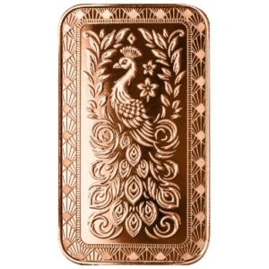 Marquee Peacock 1 Oz Copper Bar