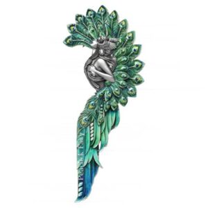 Peacock Fairy Antique 2 oz .999 Silver Coin