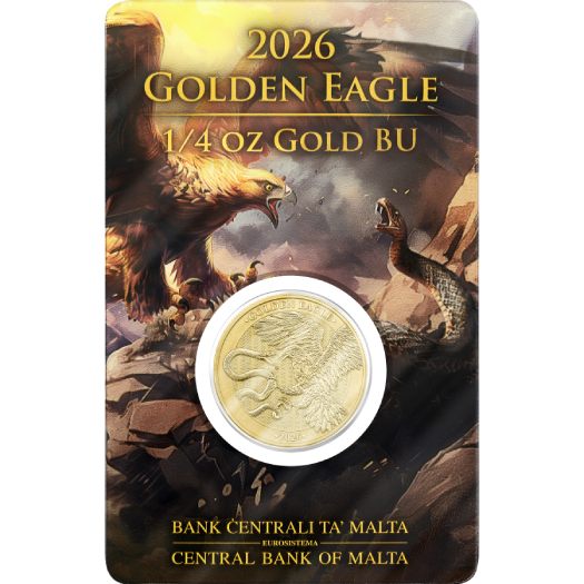 2026 Malta Golden Eagle 2.5 Euro 1/4 oz Gold BU - Image 3