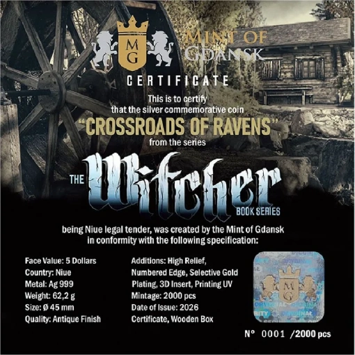 The Witcher Crossroads of Ravens 2 oz Silver Coin - Image 3