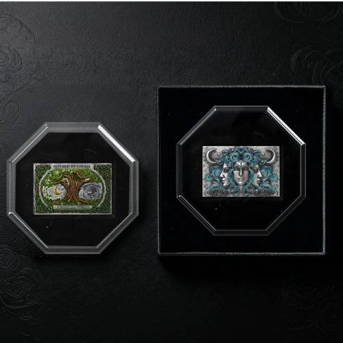 Three Nymphs Antiqued UV 1 oz .999 Silver Coin - Image 3