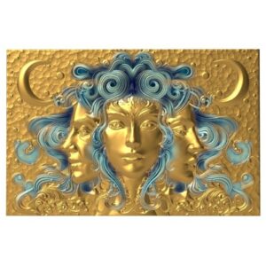Three Nymphs Gold Gilded 1 oz .999 Silver Coin