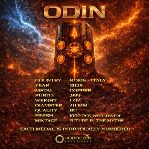 Odin Future in the Myths 1 Oz Copper Rounds - Image 9