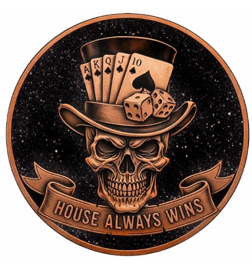 skull and spades colorized diamond dust 1 oz copper - Image 2