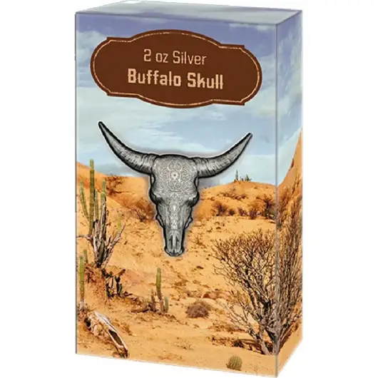 2027 Solomon Islands Buffalo Skull Shaped 2 oz Silver Coin - Image 3
