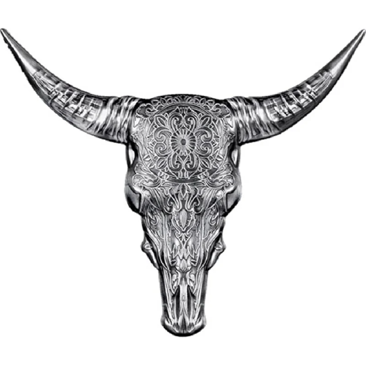 2027 Solomon Islands Buffalo Skull Shaped 2 oz Silver Coin