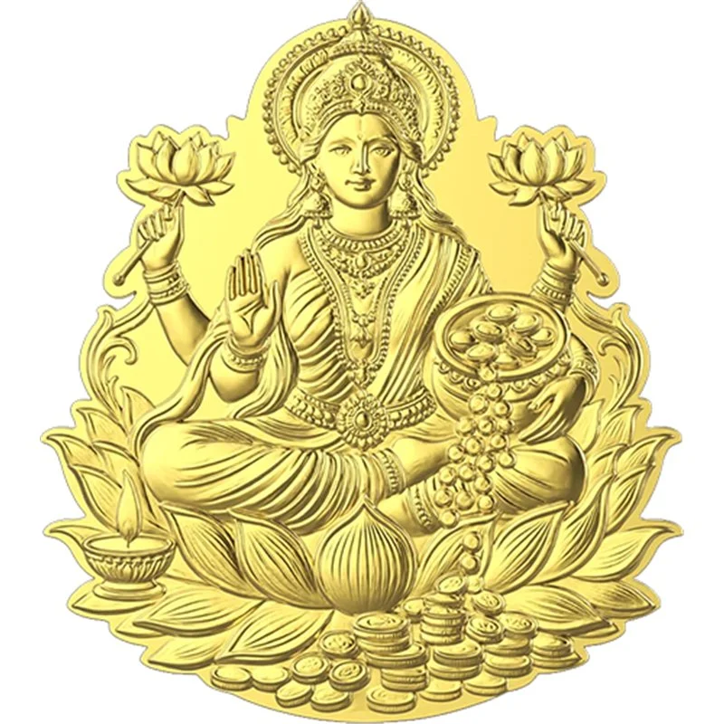 Diwali Shaped 1/1000 oz Gold Coin in Card - Image 2