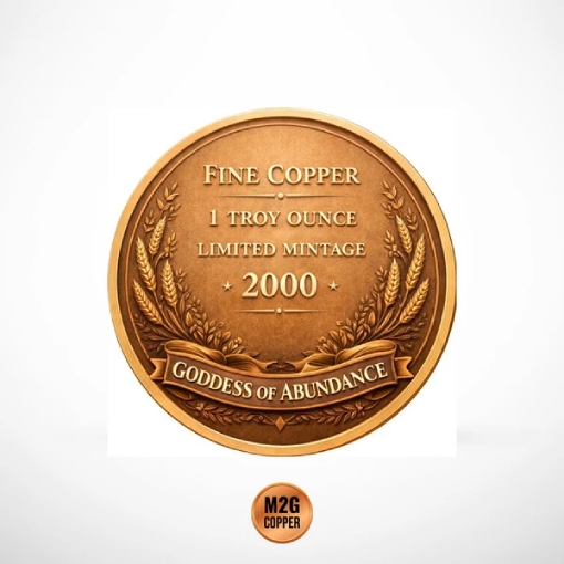 Goddess of Abundance 1 Oz Copper Round - Image 2