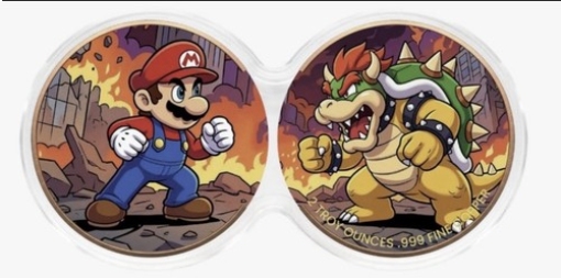 2 x 2 oz Mario vs Bowser Copper Coin