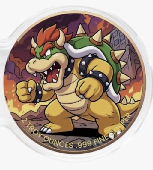 2 x 2 oz Mario vs Bowser Copper Coin - Image 3