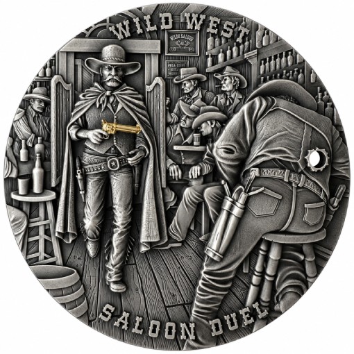 Saloon Duel – Wild West 2 Oz UHR Silver Coin
