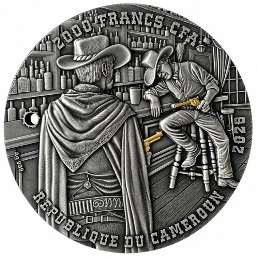 Saloon Duel – Wild West 2 Oz UHR Silver Coin - Image 2
