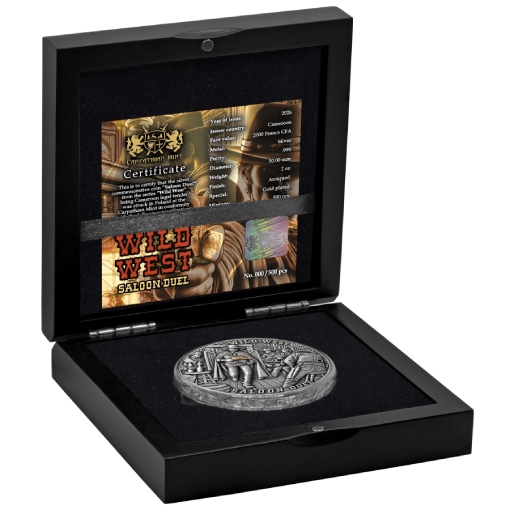 Saloon Duel – Wild West 2 Oz UHR Silver Coin - Image 4