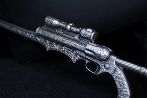 2026 Cameroon Steampunk Gunblade 2.5 oz Silver Antiqued Coin - Image 4