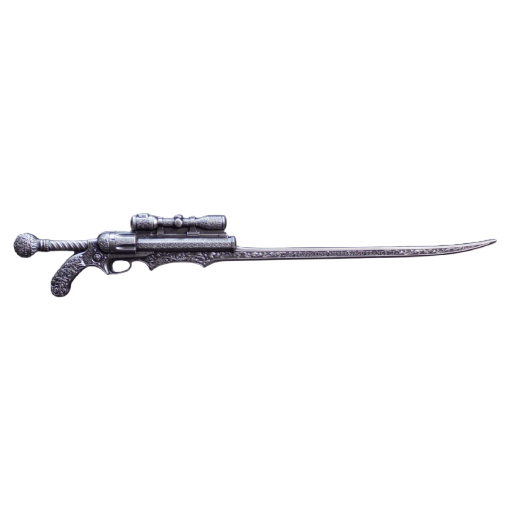 2026 Cameroon Steampunk Gunblade 2.5 oz Silver Antiqued Coin - Image 2