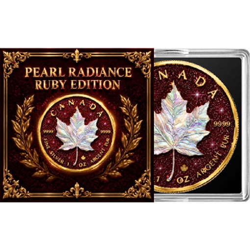 Pearl Radiance Ruby Edition Diamond Dust 1 Oz Silver Coin - Image 4