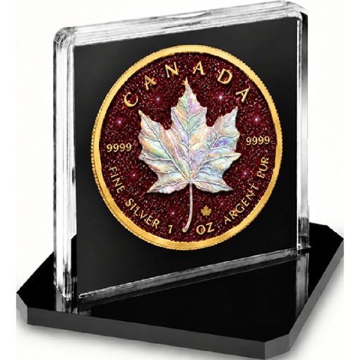 Pearl Radiance Ruby Edition Diamond Dust 1 Oz Silver Coin - Image 3