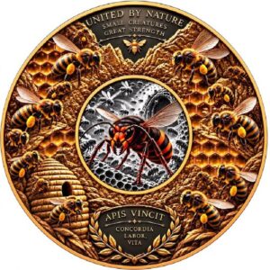 THE BEES AND THE HORNET Hive Battle 1 Kg Copper 1 Oz Silver Libertad Insert