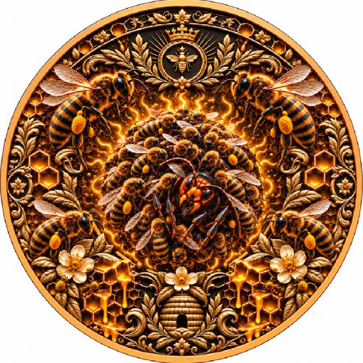 THE BEES AND THE HORNET Hive Battle 1 Kg Copper 1 Oz Silver Libertad Insert - Image 2