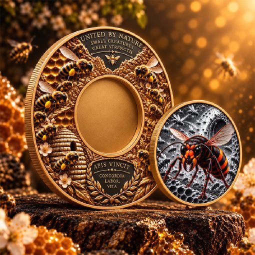 THE BEES AND THE HORNET Hive Battle 1 Kg Copper 1 Oz Silver Libertad Insert - Image 5