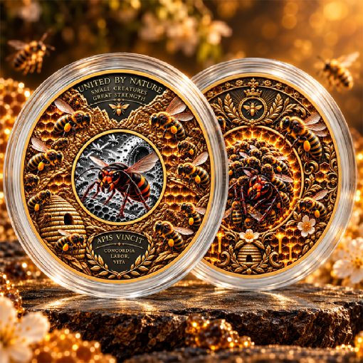 THE BEES AND THE HORNET Hive Battle 1 Kg Copper 1 Oz Silver Libertad Insert - Image 6