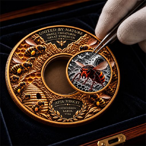 THE BEES AND THE HORNET Hive Battle 1 Kg Copper 1 Oz Silver Libertad Insert - Image 7