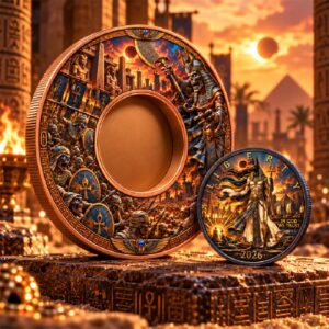 ANUBIS VS THE CURSED PHARAOH 1 Kg Copper 1 Oz Silver Coin