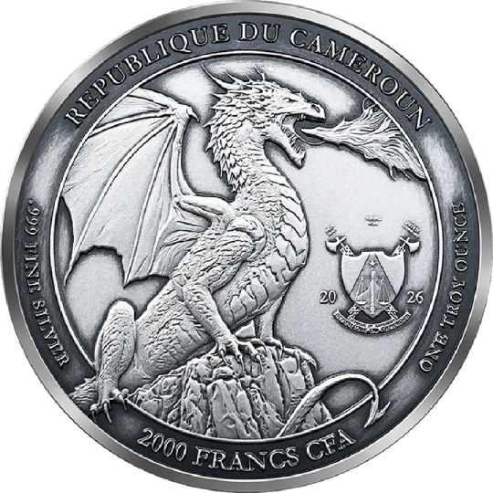 Emerald Dragon Eye 1 oz Silver Coin - Image 2