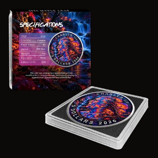 Maple Leaf Mushroom Edition 1 oz Silver Coin - Image 3
