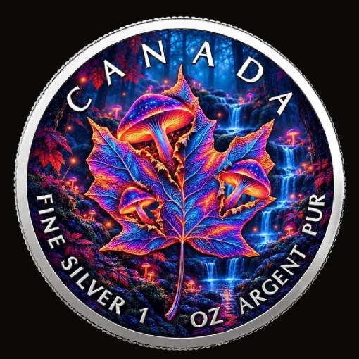 Maple Leaf Mushroom Edition 1 oz Silver Coin