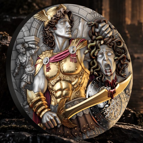 Perseus & Medusa 2 Oz Silver Coin - Image 6