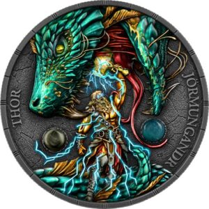2026 Ragnorok Thor & Jormungandr 2 Oz UHR Silver Coin