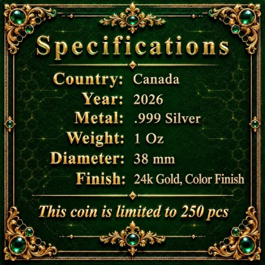THE EMERALD BEE 1 Oz Silver Maple Leaf - Image 5
